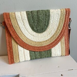 Multicolor Woven Clutch Bag